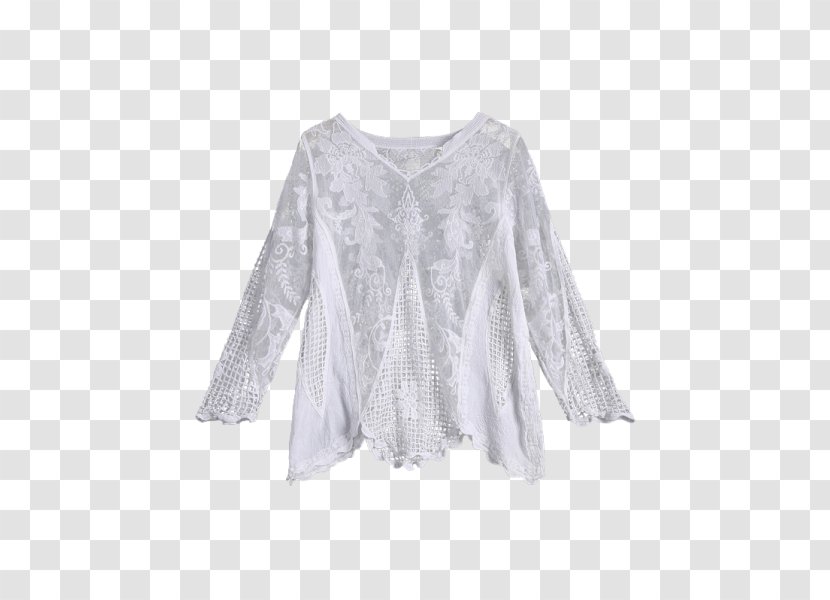 Cardigan Sleeve Blouse Tube Top - Neck - Crochet Lace Transparent PNG
