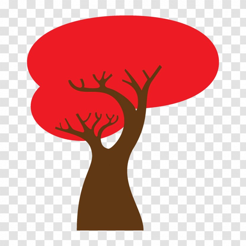 Autumn Tree Broadleaf - Red - Logo Silhouette Transparent PNG