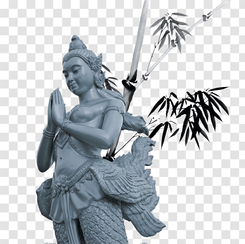 Statue Sculpture Drawing Bamboo - Photography - Buddha Material Download Transparent PNG