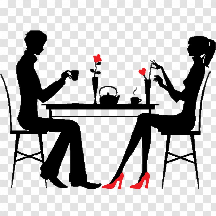 Valentines Day Romance Dating Clip Art - Couple - Dinner Transparent PNG