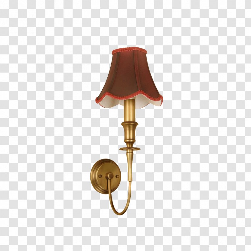 Sconce Electric Light Brass - Pastoral Single Head Copper Wall Lamp Transparent PNG