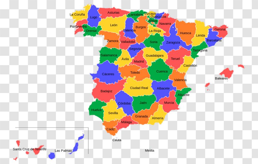 Provinces Of Spain Ceuta Autonomous Communities Wikipedia - Political Divisions - Map Transparent PNG