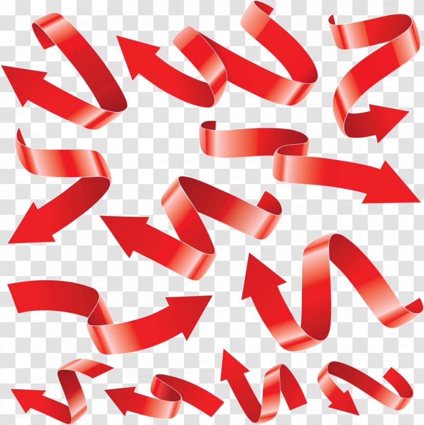 Arrow Red Ribbon - Set Transparent PNG