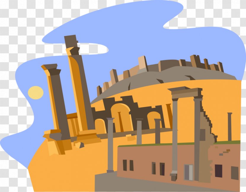 Clip Art Openclipart Image Vector Graphics Free Content - Bosra - Ancient Middle Eastern Buildings Transparent PNG