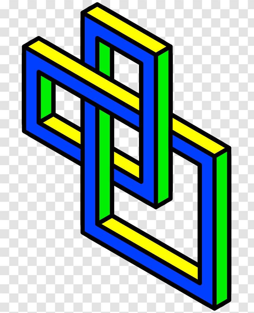 Clip Art Penrose Triangle Optical Illusion Isometric Projection Impossible Object - 737 Transparent PNG