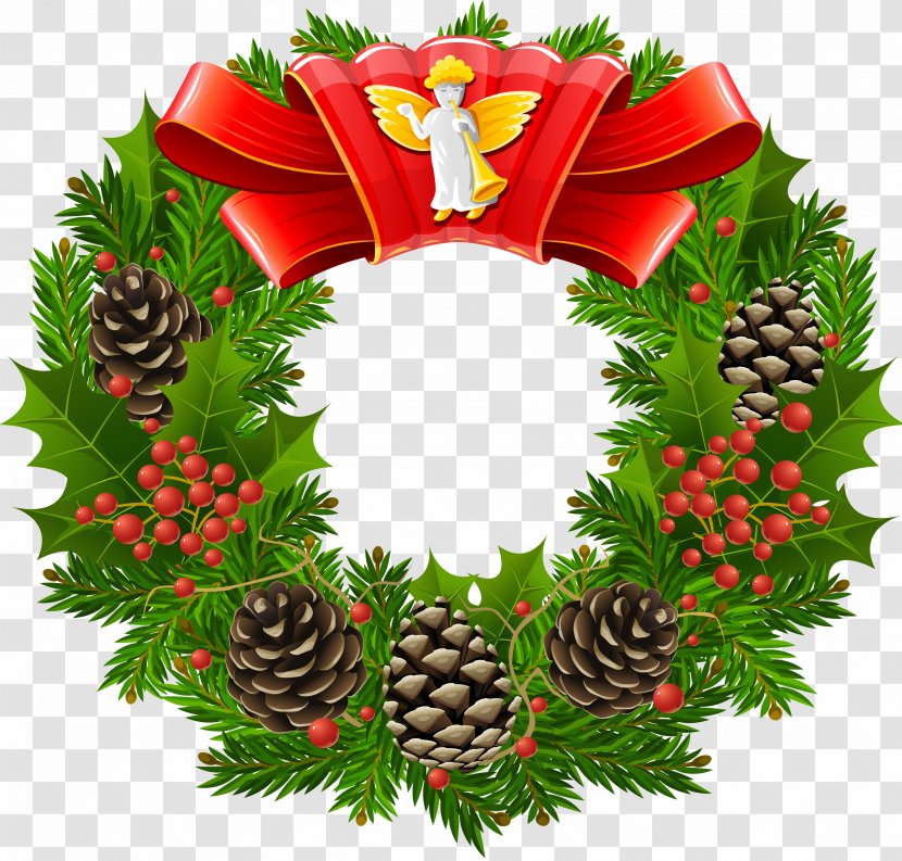 Wreath Garland Christmas Tree Clip Art - Decoration Transparent PNG