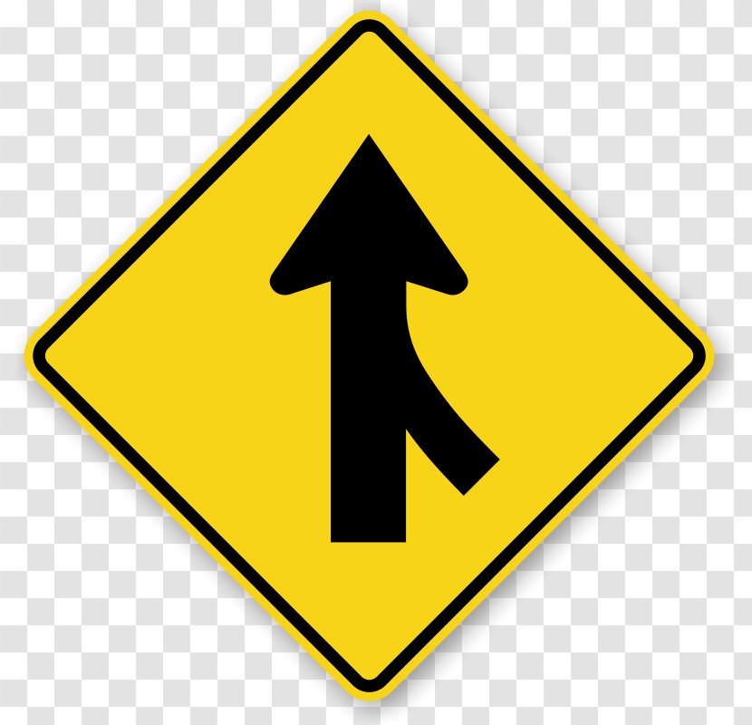 Merge Traffic Sign Road Lane Manual On Uniform Control Devices - Signage - 4/1 4/2 Ratchadamri Rd Transparent PNG