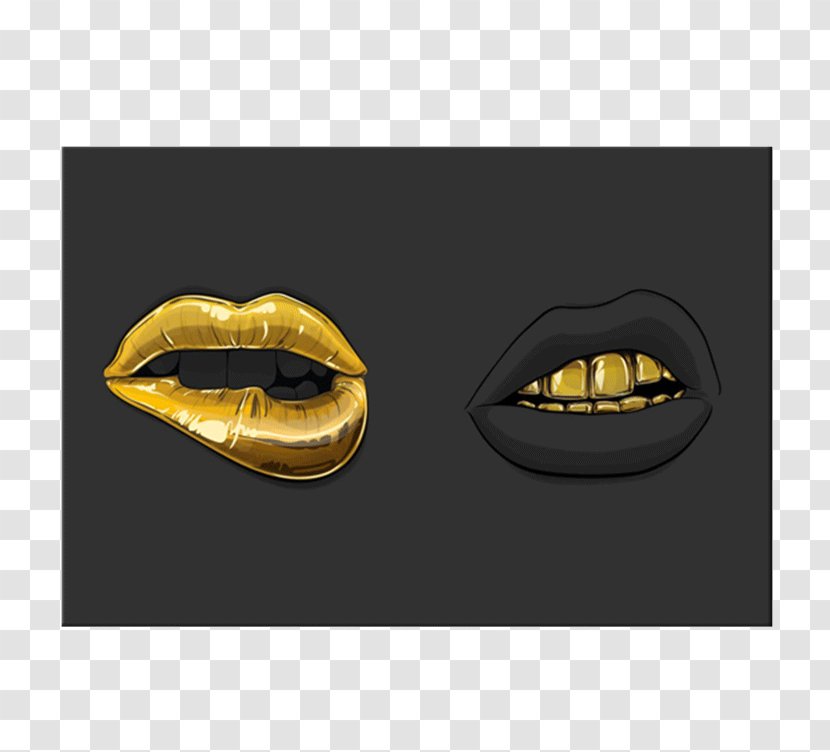 Lip Gold Teeth Mouth - Heart - And Stereo Boxes Transparent PNG