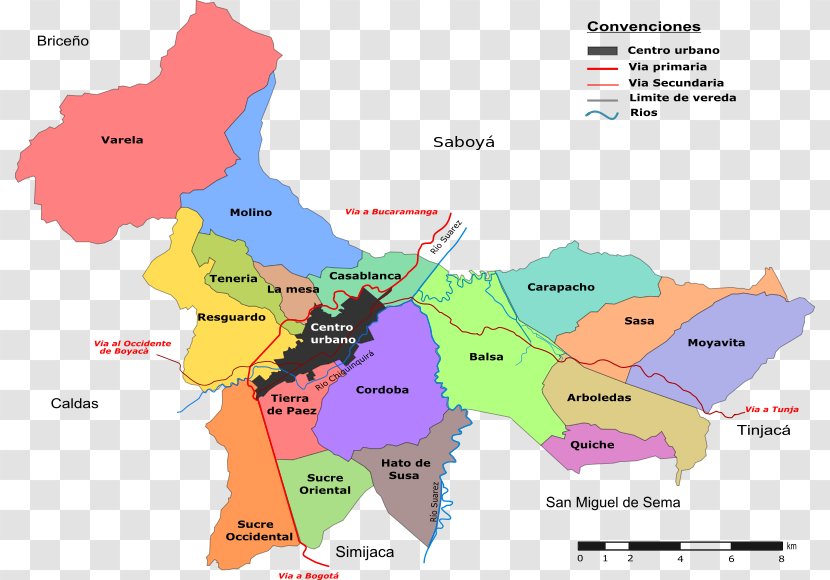 Chiquinquirá Municipality Of Colombia Vereda Map Soacha - Ecoregion - Chiquinquira Boyaca Transparent PNG