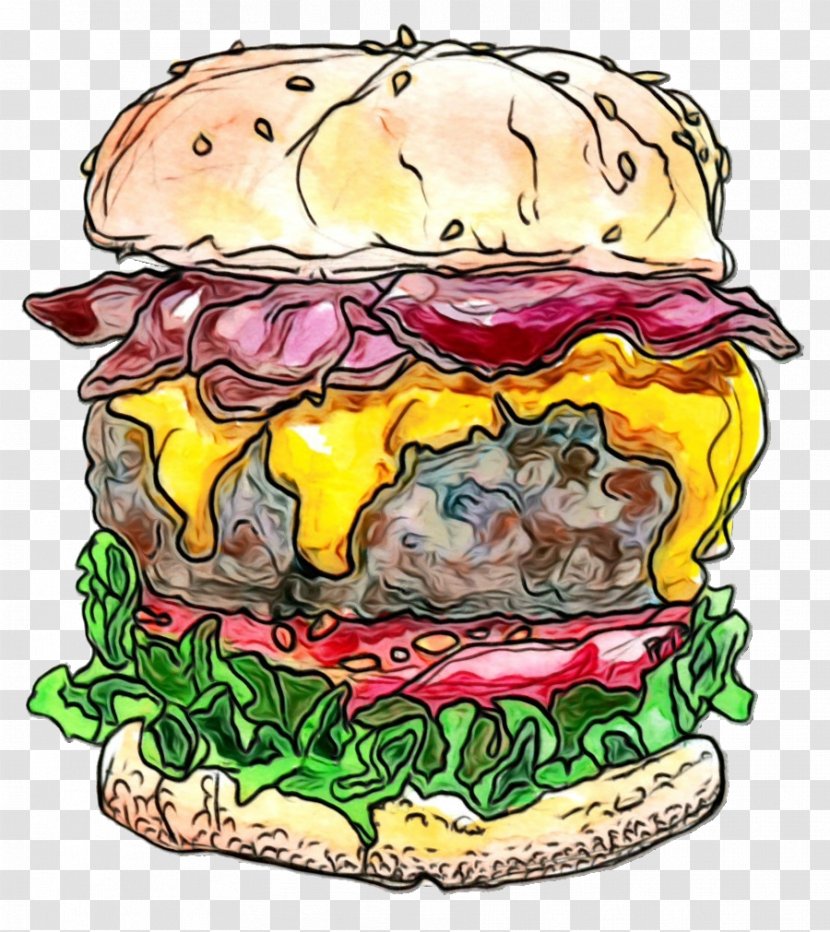 Junk Food Cartoon - Colored Pencil - Finger American Transparent PNG