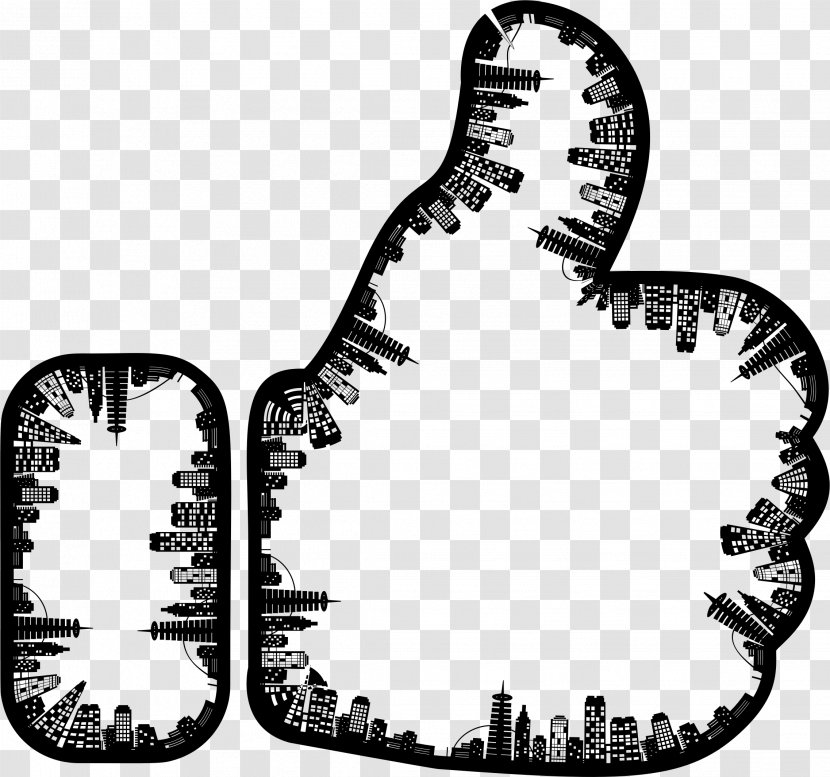 Thumb Signal Clip Art - Black And White - Packed Transparent PNG