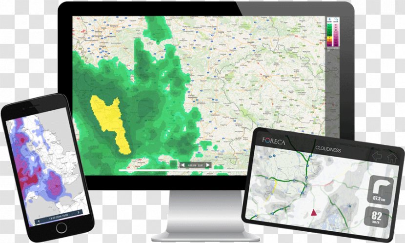 Smartphone Weather Forecasting Map - Warning - Stand Corporate Transparent PNG