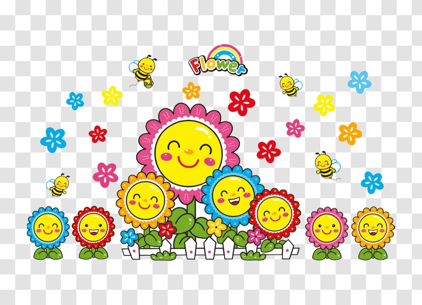 Paper Wall Bedroom Common Sunflower Wallpaper - Child - Smiling Children Smile Transparent PNG