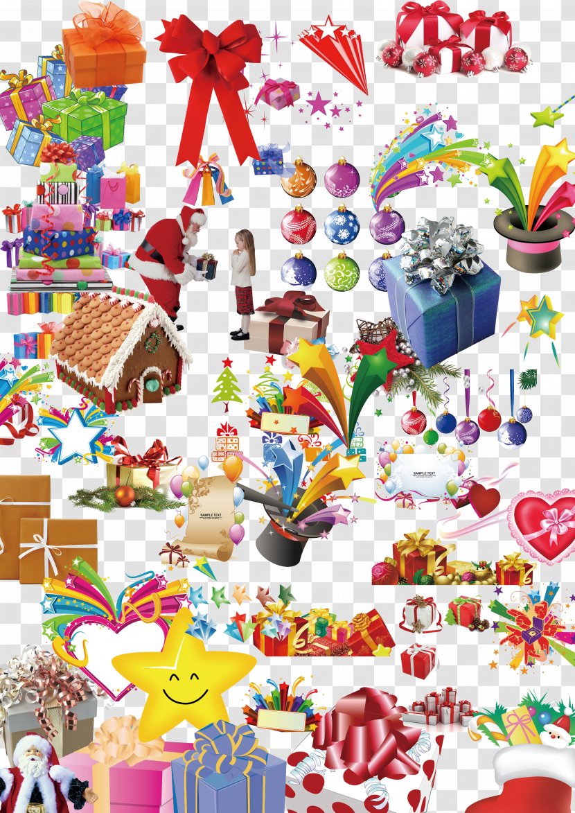 Santa Claus Christmas Gift - Toy - Variety Of Materials Summary Transparent PNG