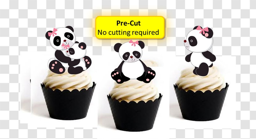 Cupcake Giant Panda Muffin Wedding Cake Topper Bear - Fondant Icing - Baby Shower Transparent PNG