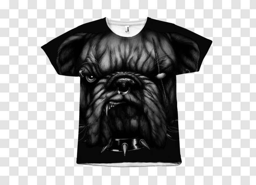 T-shirt Dog Sleeve Snout Neck - Black Transparent PNG