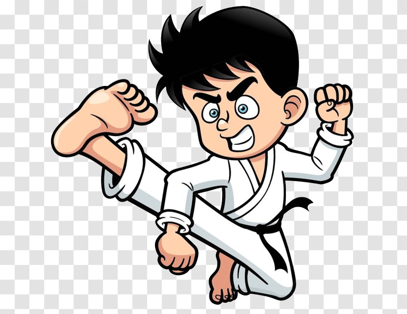 Kick Cartoon Karate Clip Art - Silhouette - Taekwondo Man Transparent PNG