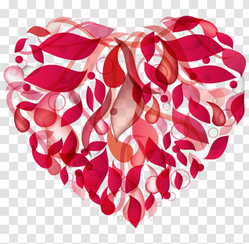 Valentine's Day Heart Abstract Clip Art - Overlapping Png Free Vector Material Transparent PNG