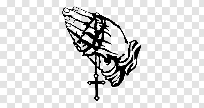Praying Hands Stencil Prayer Clip Art - Heart - Beads Transparent PNG