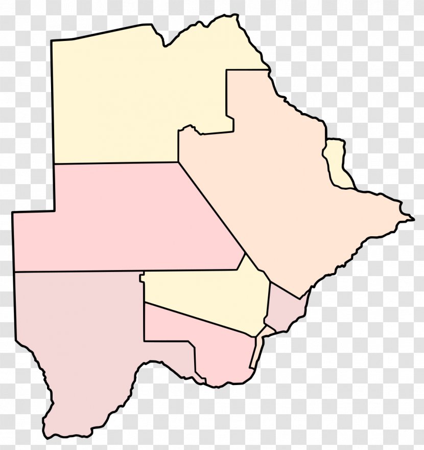 Map Sub-districts Of Botswana Geography Subdistrict - District Transparent PNG