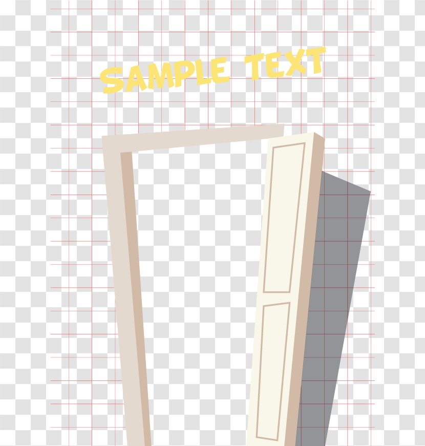 Cartoon Euclidean Vector Paper - Door - Elements Painted Transparent PNG