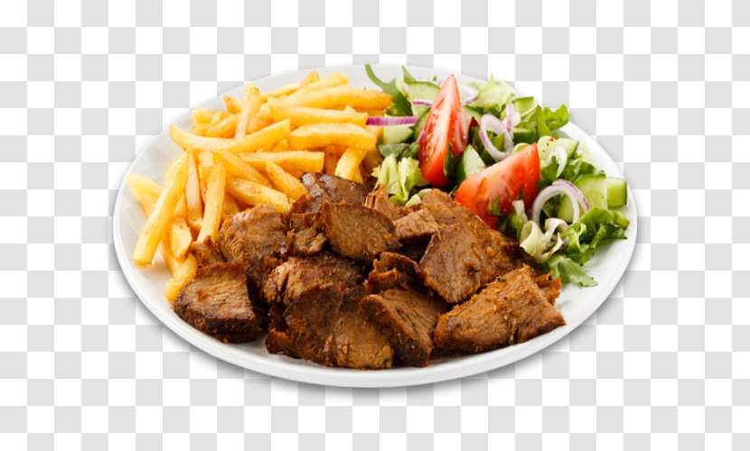 French Fries Kebab Hastings Barbecue Meat - Salad Transparent PNG