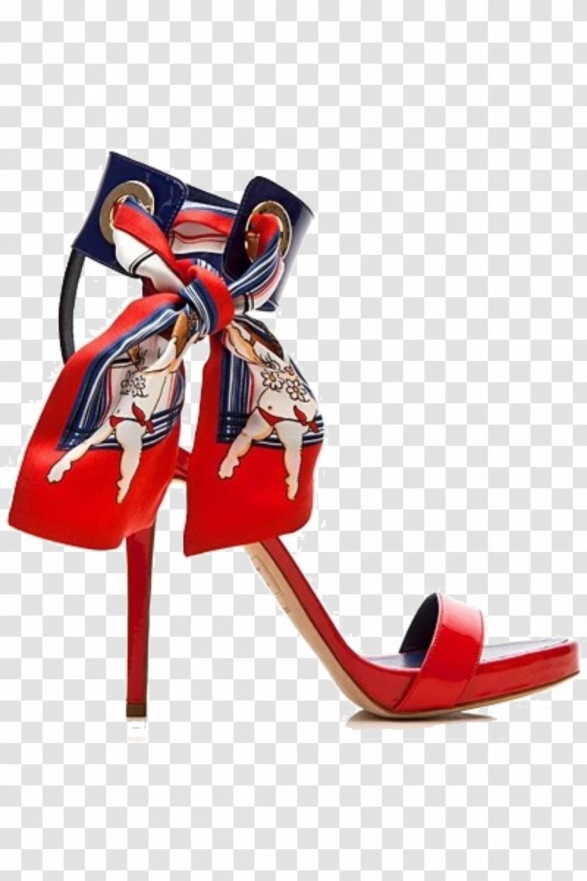 Shoe Sandal High-heeled Footwear Stiletto Heel Absatz - Red Ribbon Strap High Heels Jimmy Choo Transparent PNG
