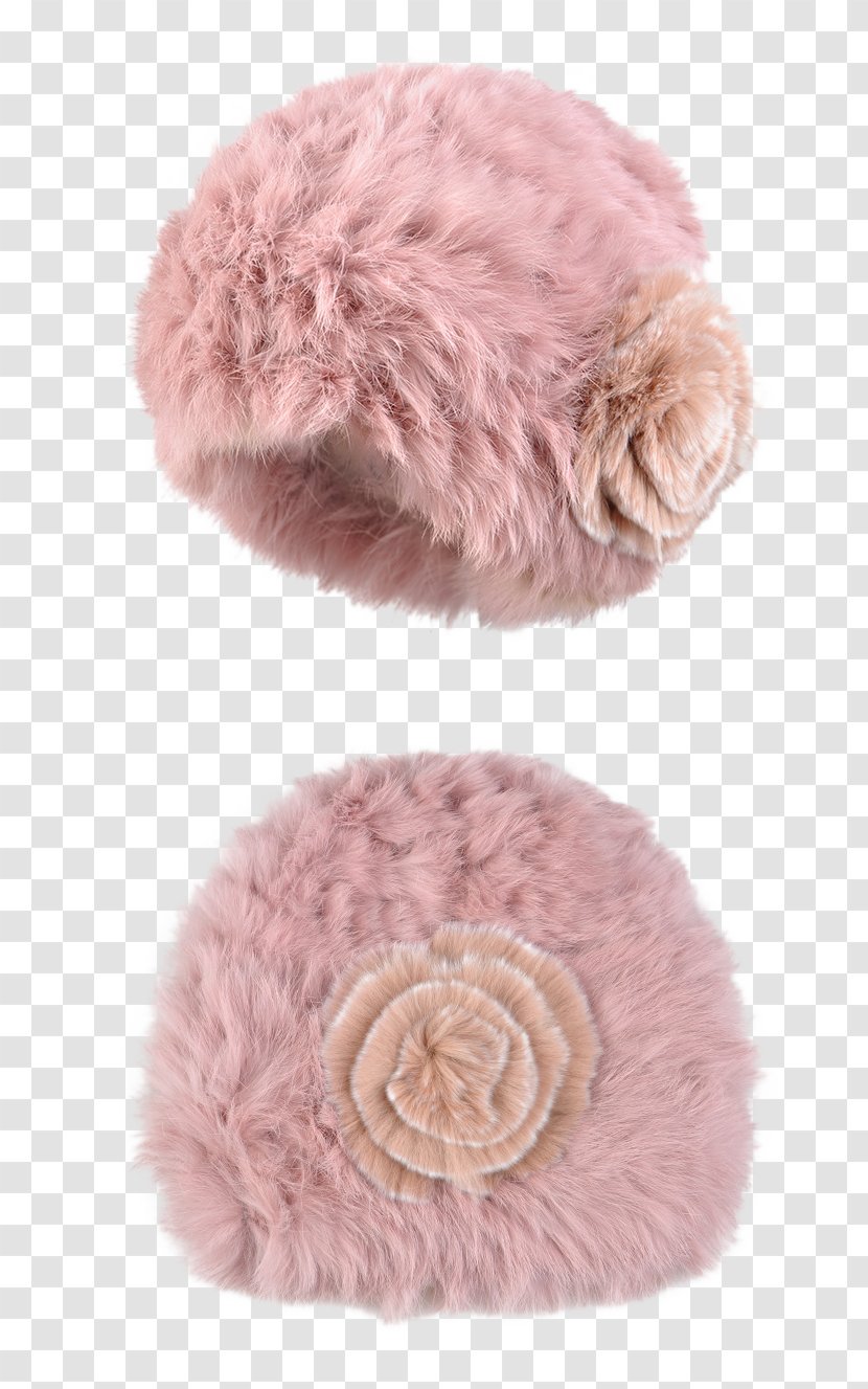 Fur Pink Hat Knit Cap Winter - Beanie - Kenmont Rabbit Transparent PNG