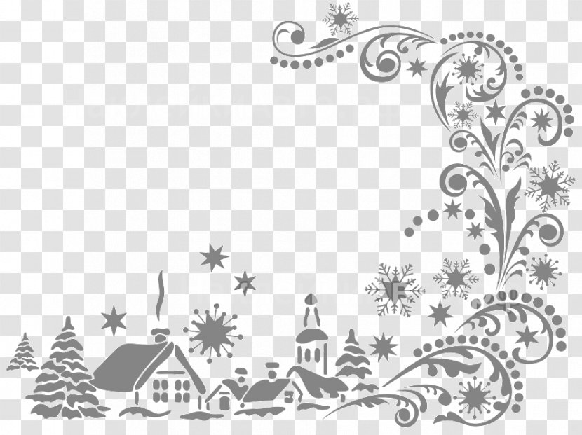 Ornament Clip Art New Year Borders And Frames Sticker - Christmas Motif Transparent PNG