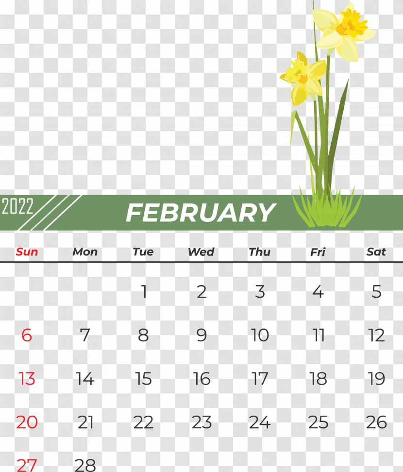Flower Line Calendar Font Yellow Transparent PNG