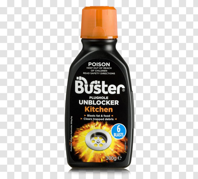 Buster Kitchen Plughole Drain Unblocker 200g Product Gram - Causes Dishwasher Not Draining Transparent PNG