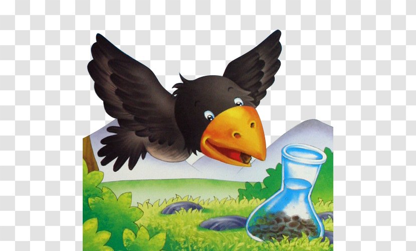 Picture Book Storytelling Lianhuanhua Illustration - Water Bird - Raven Drinking Cartoon Hand Painted Transparent PNG