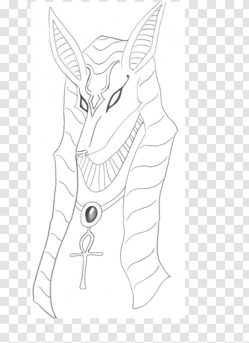 Sketch Line Art Drawing Clip Cartoon - Tree - Anubis Statue Transparent PNG