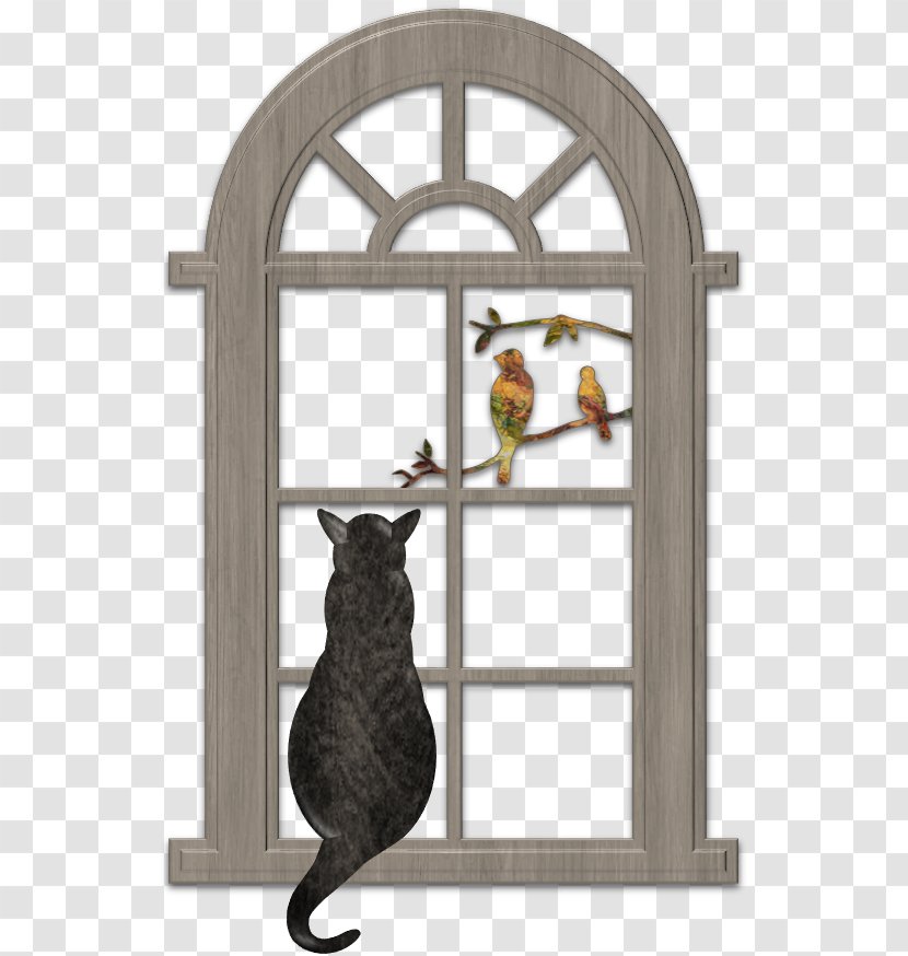 Cat Silhouette Window Art Illustration Transparent PNG