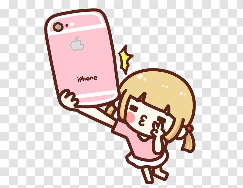 Cartoon Selfie - Woman - Self-cute Mobile Phone Transparent PNG