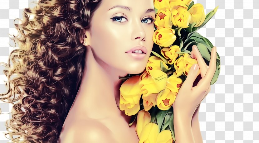 Hair Face Skin Beauty Yellow - Long - Plant Flower Transparent PNG