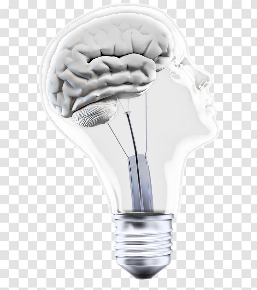Incandescent Light Bulb Brain - Silhouette Transparent PNG