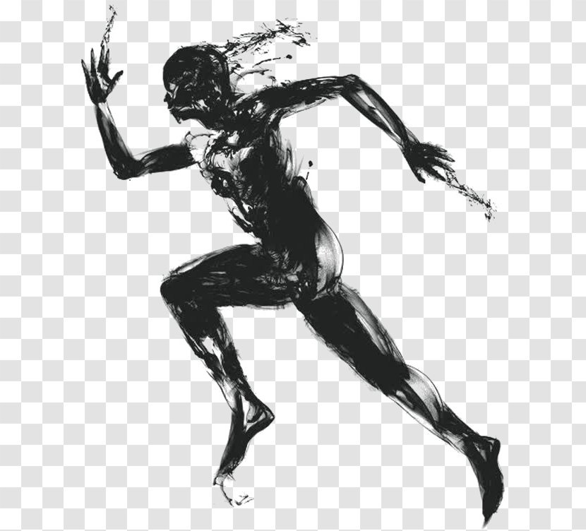 Android Silhouette - Running - Ink Man Transparent PNG
