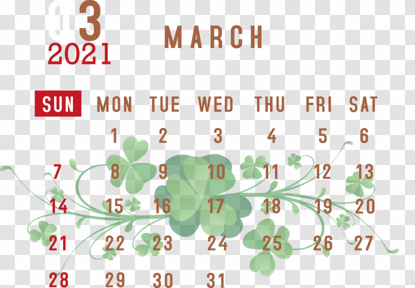 March 2021 Printable Calendar March 2021 Calendar 2021 Calendar Transparent PNG