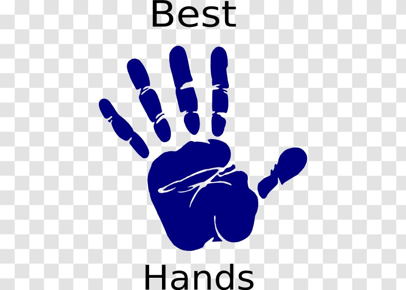 Hand Blue Clip Art - Text - Hands Print Transparent PNG