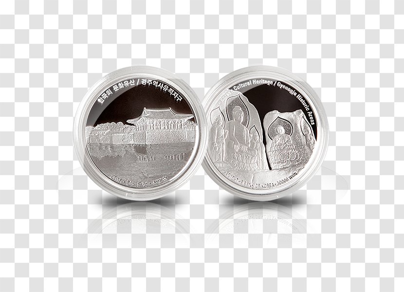 Silver Coin - Cufflink - Korean Culture Transparent PNG