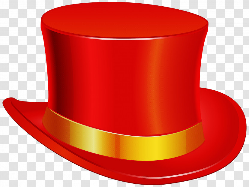 Red Costume Hat Costume Accessory Yellow Cylinder Transparent PNG