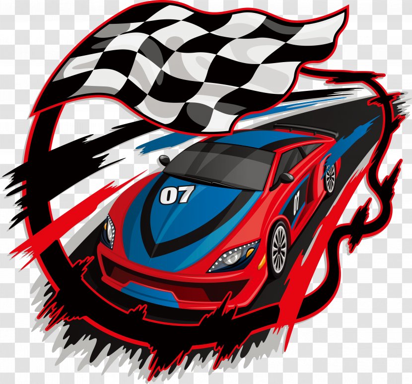 Auto Racing Flags Royalty-free - Hand-painted Checkered Flag And Transparent PNG