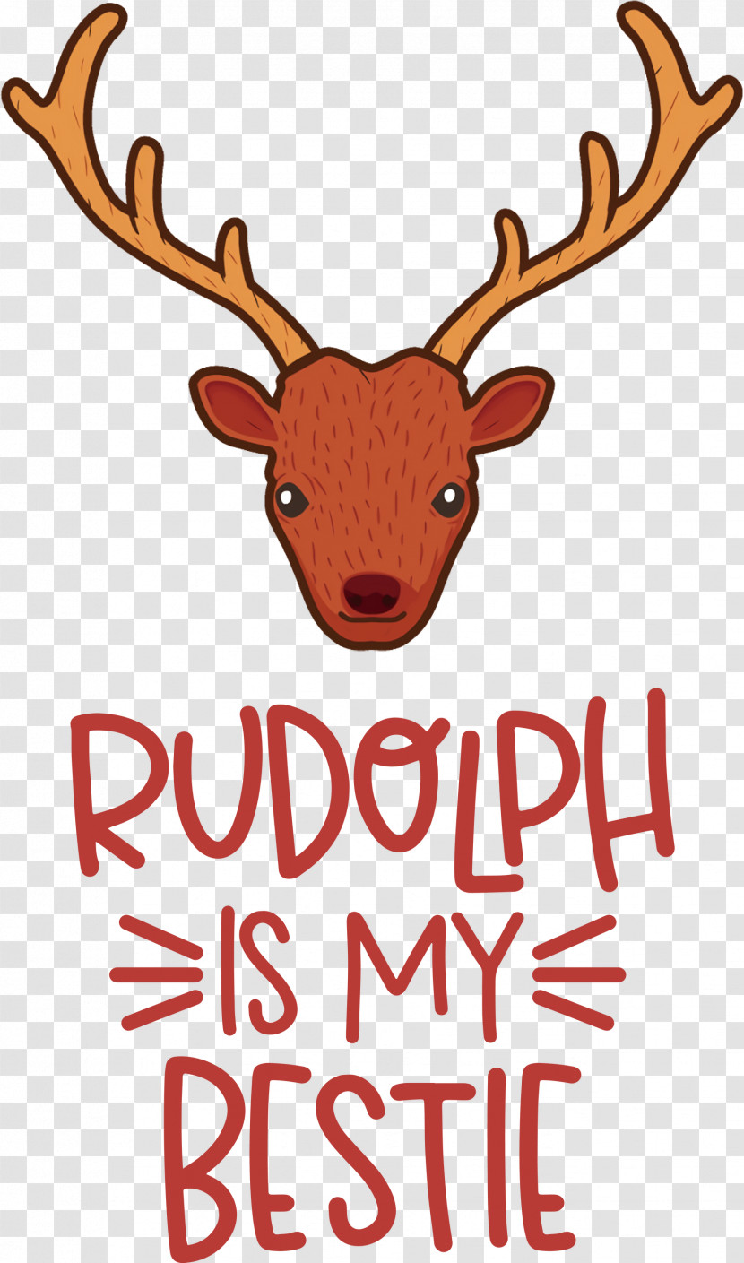 Rudolph Is My Bestie Rudolph Deer Transparent PNG