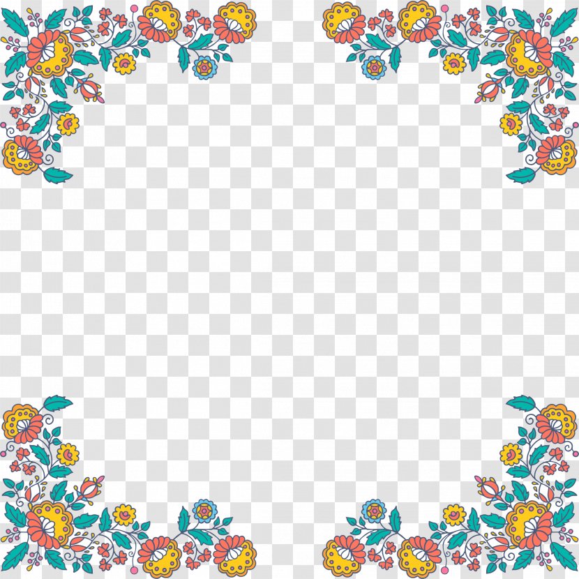 Flower Floral Design Clip Art - Creative Border Transparent PNG