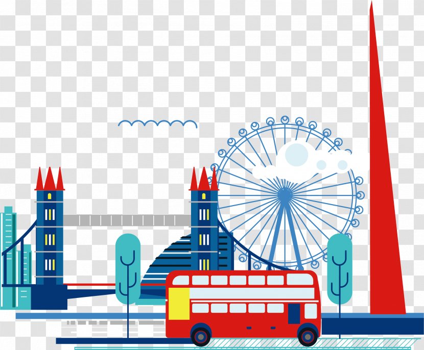 The Shard Skyline City Of London Clip Art - Illustration - Ferris Wheel Element Transparent PNG