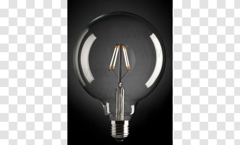 Globe Incandescent Light Bulb LED Filament Edison Screw - Recessed Transparent PNG