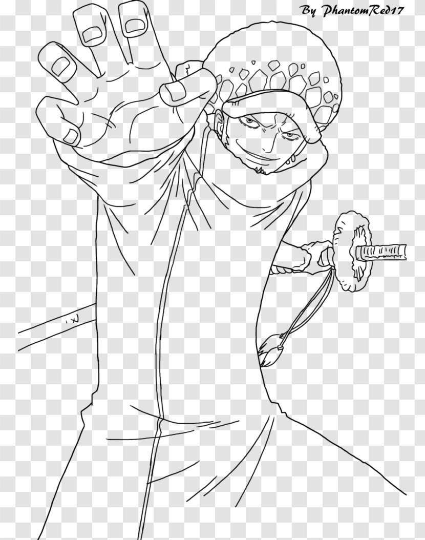 Trafalgar D. Water Law Line Art Monkey Luffy Roronoa Zoro Drawing - Silhouette - One Piece Transparent PNG