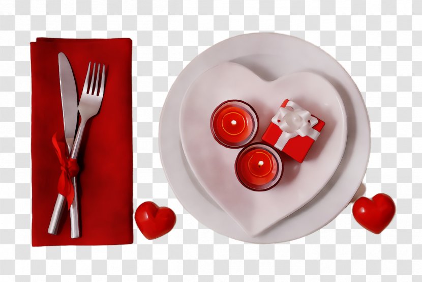 Red Heart Plate Spoon Love - Tableware Ceramic Transparent PNG