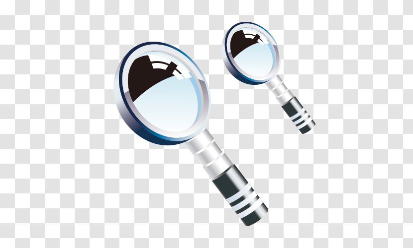 Magnifying Glass Icon - Threedimensional Space - Two Transparent PNG